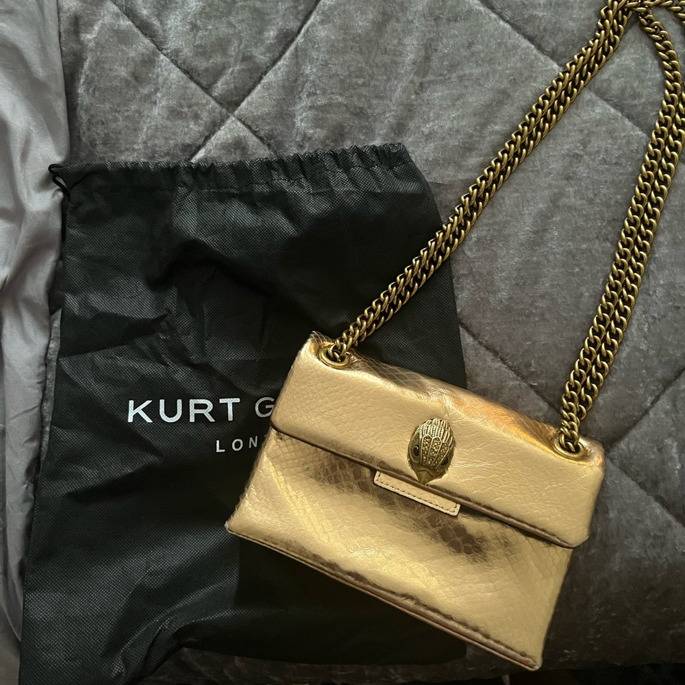 Authentic Kurt Geiger Mini Kensington gold bag
